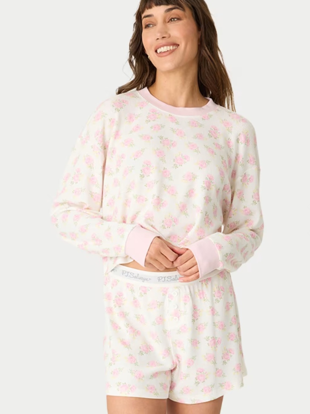 NWT PJ Salvage Boyfriend Boxer Floral Pajama Set Sz L